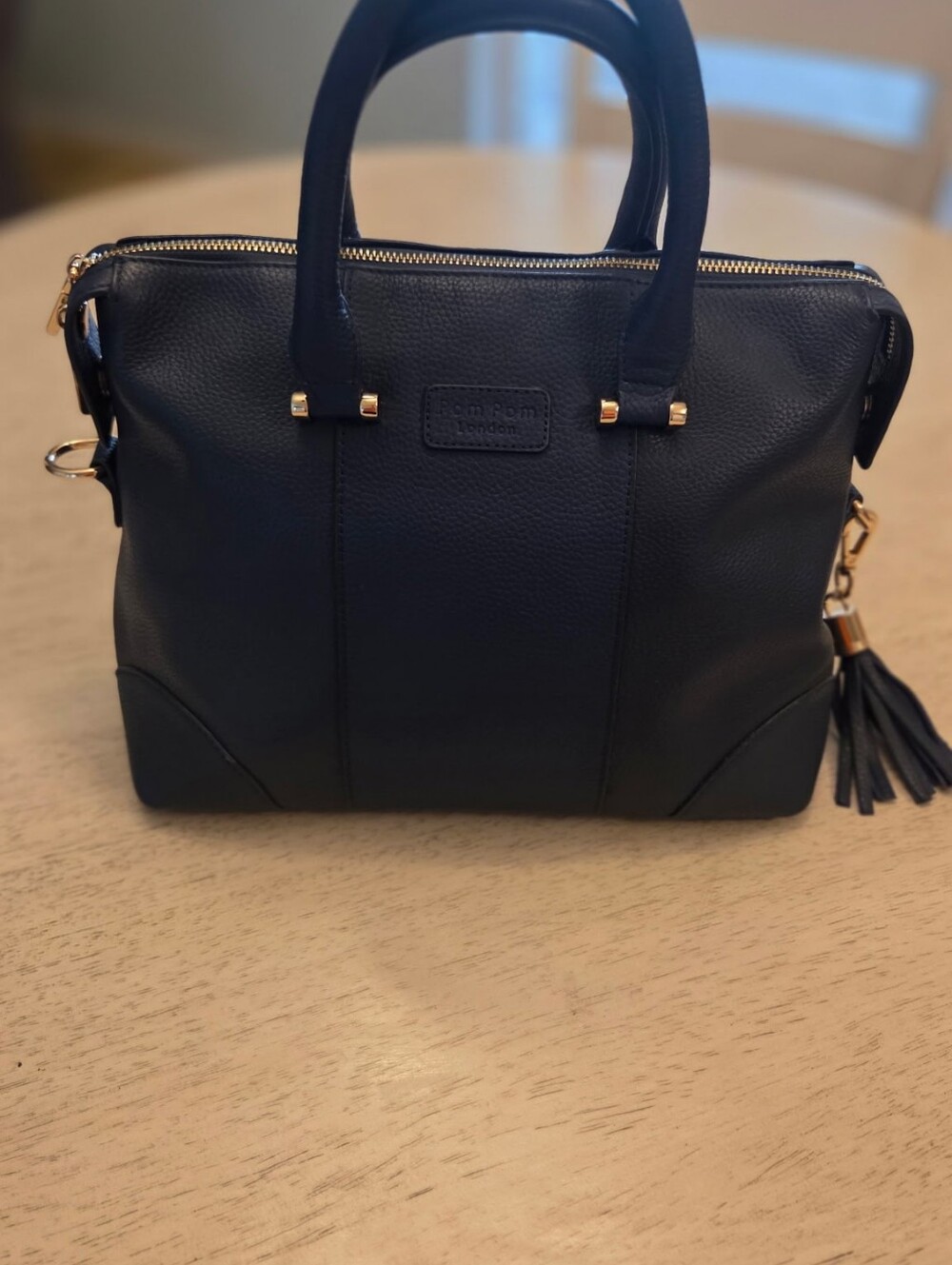 EUC Pom Pom London Greenwich Tote In Moonlight Blue - Picture 1 of 11